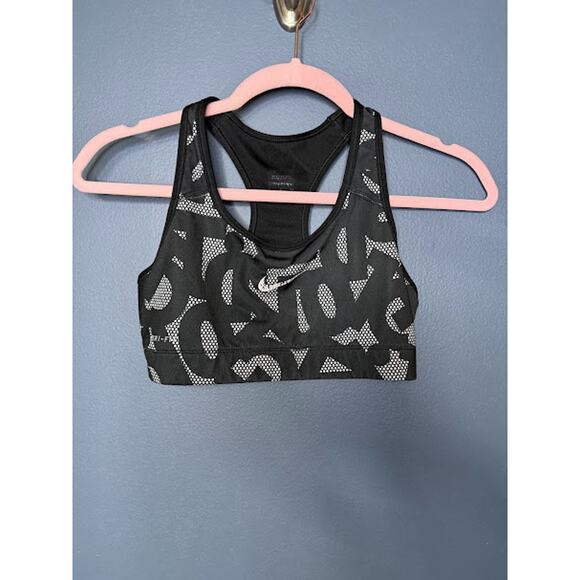 Nike Athletic Bra Sports Bra Size Small No Padding Dri Fit Letter Pattern - Picture 3 of 7